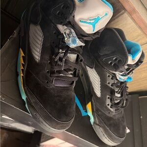 Jordan Black and Blue Sneakers